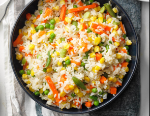 Rice with vegetables - ბრინჯი ბოსტნეულით