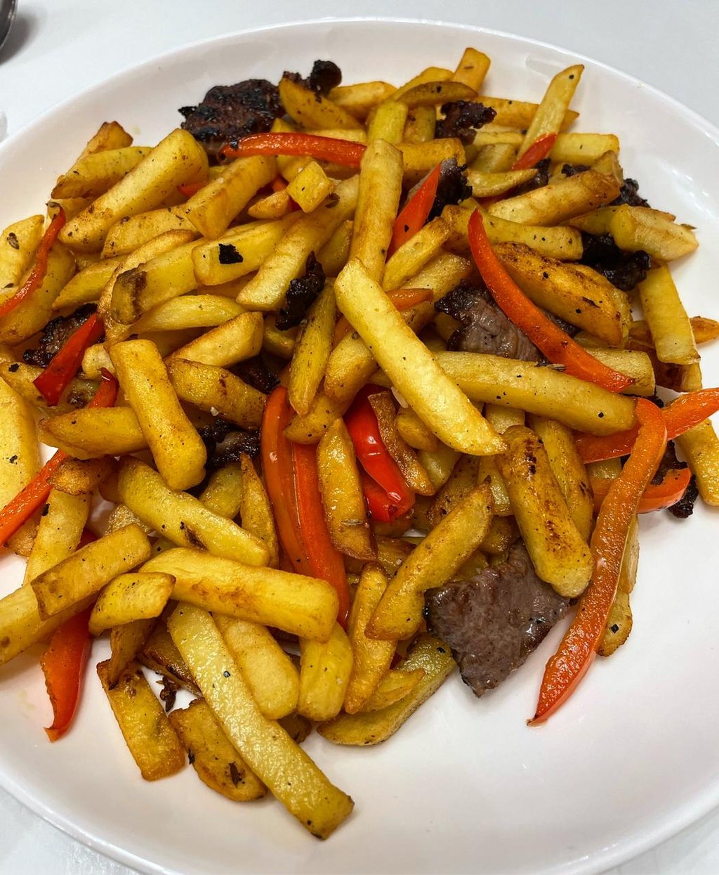 фри с мясом