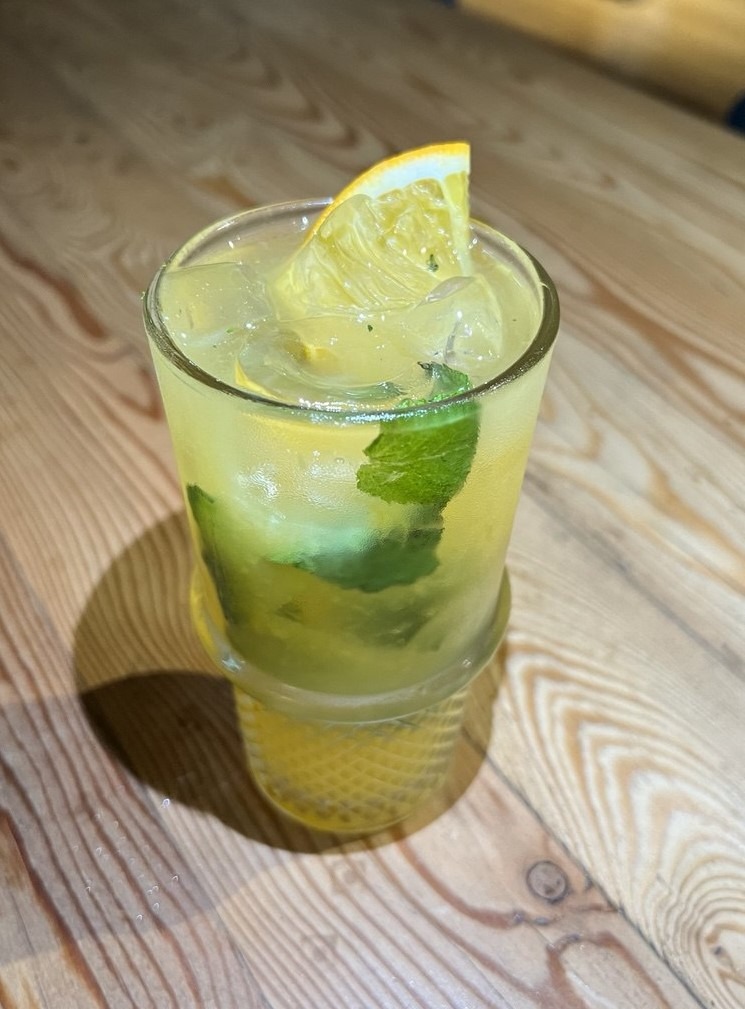 Citrus lemonade by glass