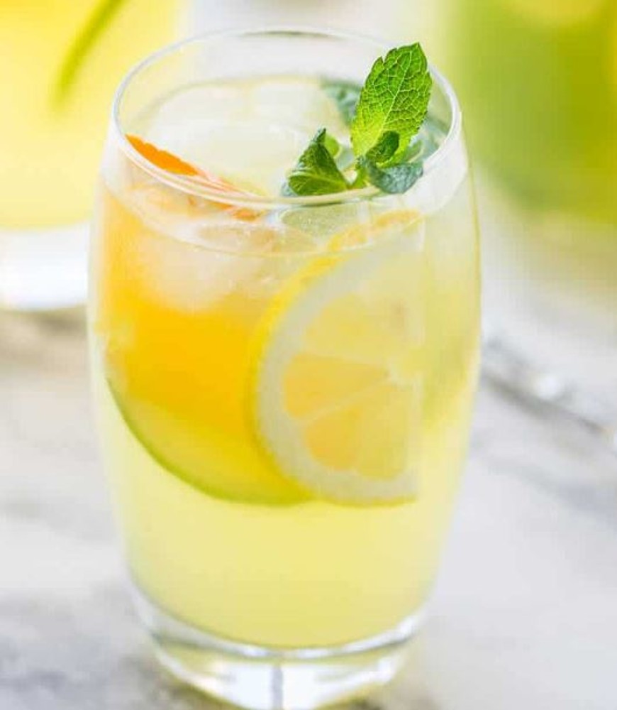 Citrus lemonade by glass