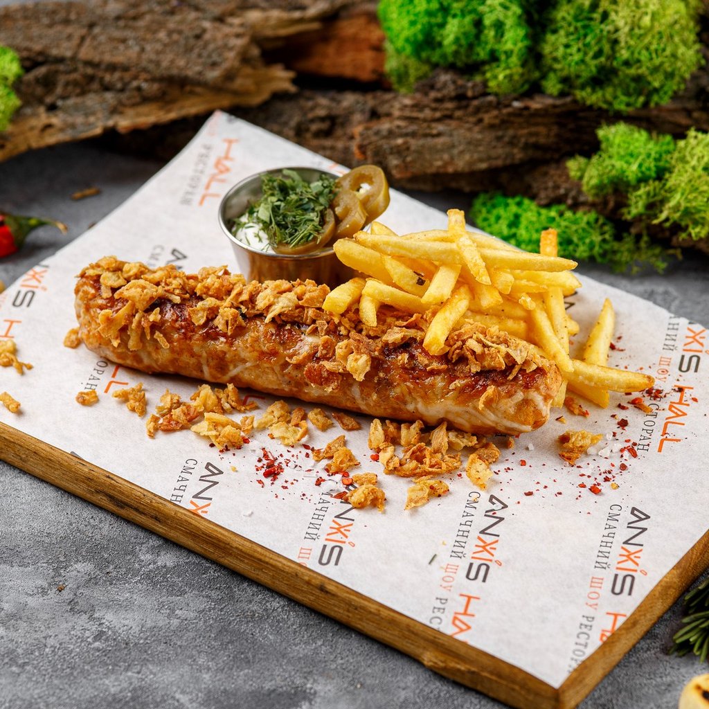Чабан-кебаб з рубленої курятини, з беконом та паприкою 160г/100/50