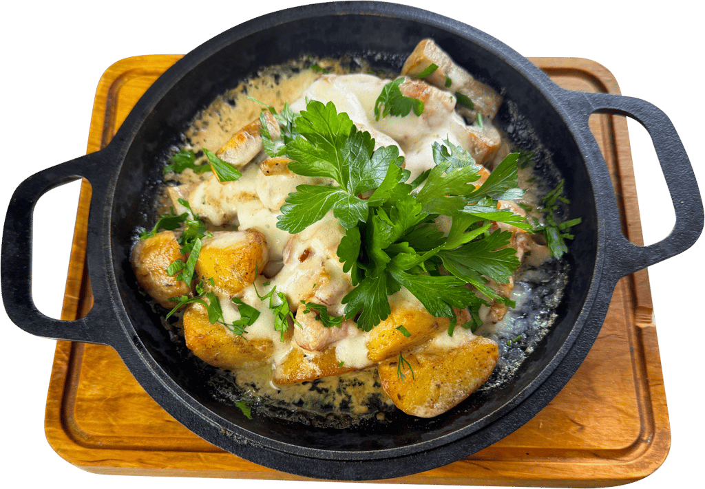 Пательня картопля з вершками та беконом