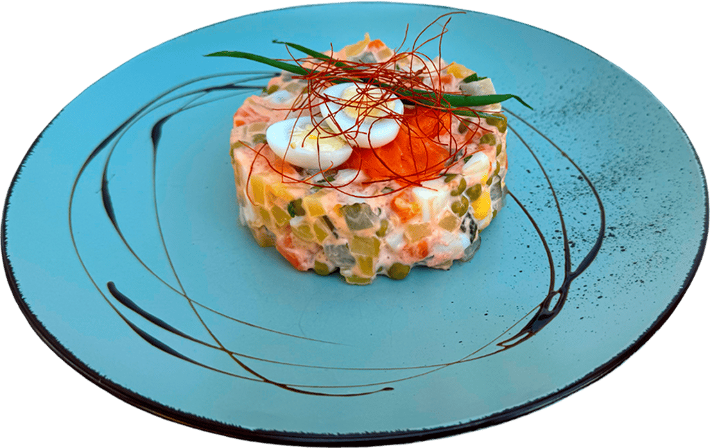 Олів'є по царські з лососем