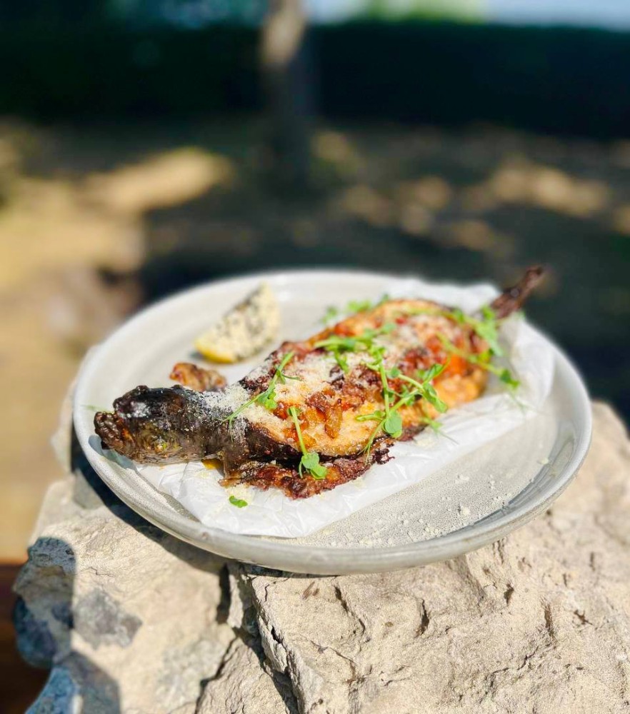 Форель запечена з овочами по-закарпатськи