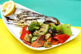 კალმახი ნიგვზით კეცზე-Trout with vegetables