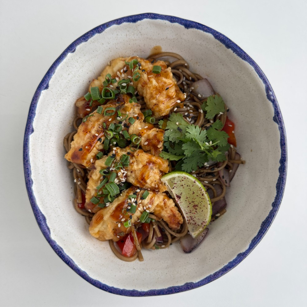 WOK з креветками темпура