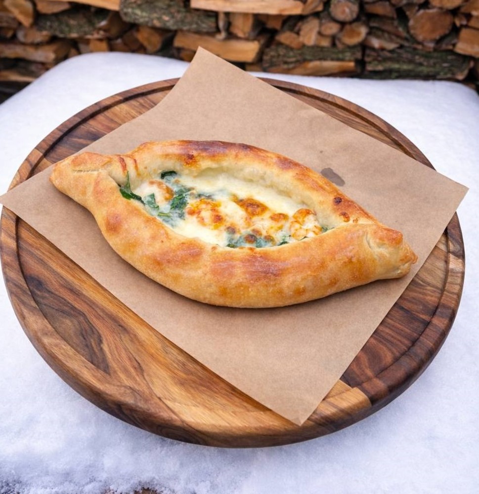 Хачапурі з креветками та шпинатом