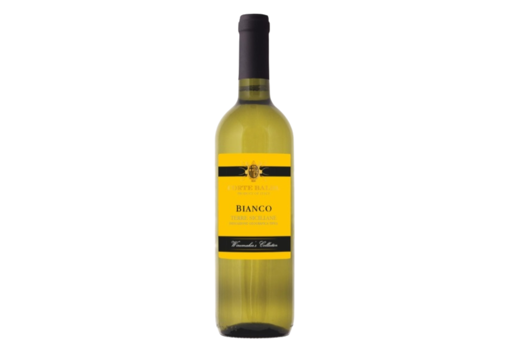 RO001 Вино виноградне біле натуральне сухе Бьянко Терре Сициліано "Корте Балда" 2021р., 12% алк., 0,75 л