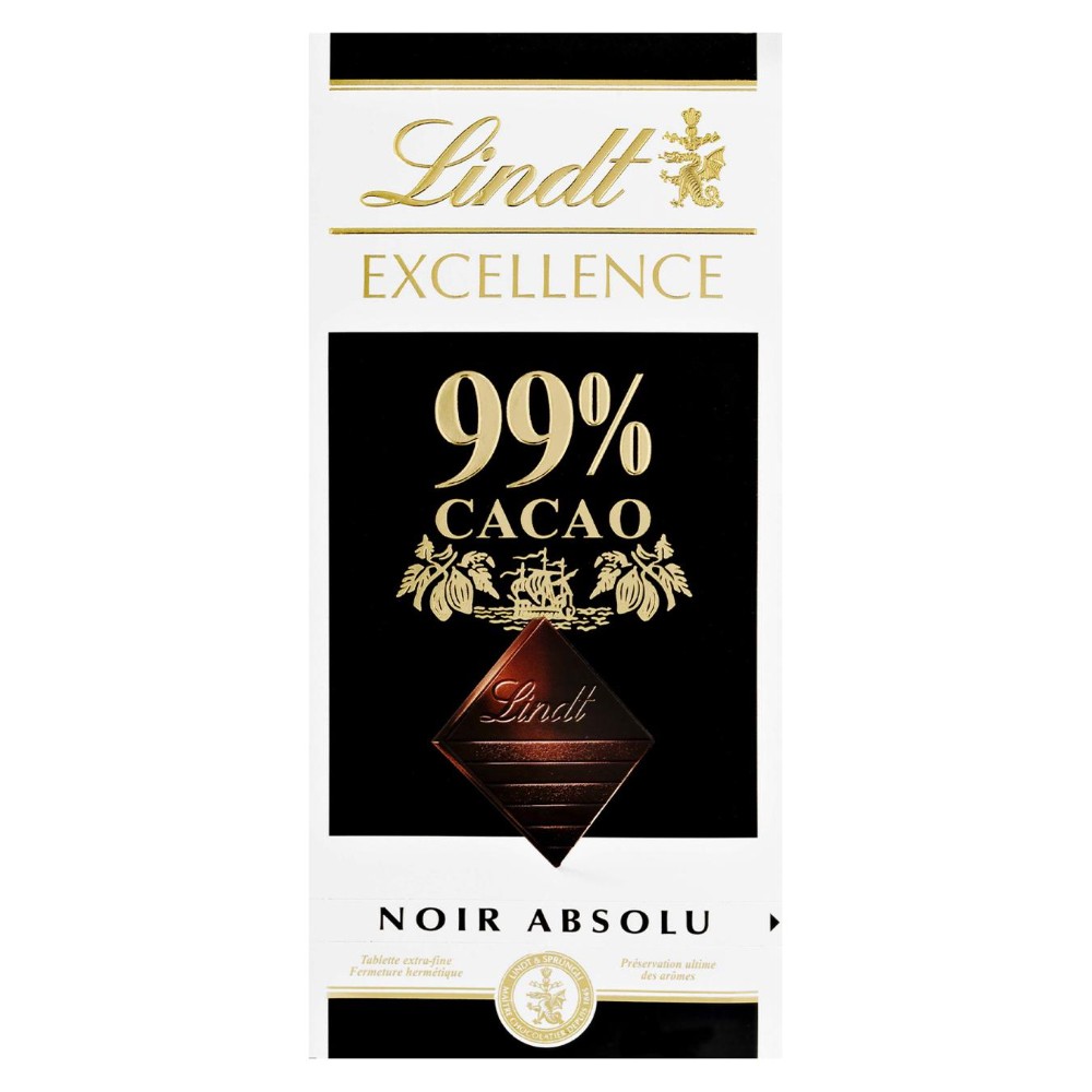 Шоколад Lindt Excellence чорний 99% какао без цукру