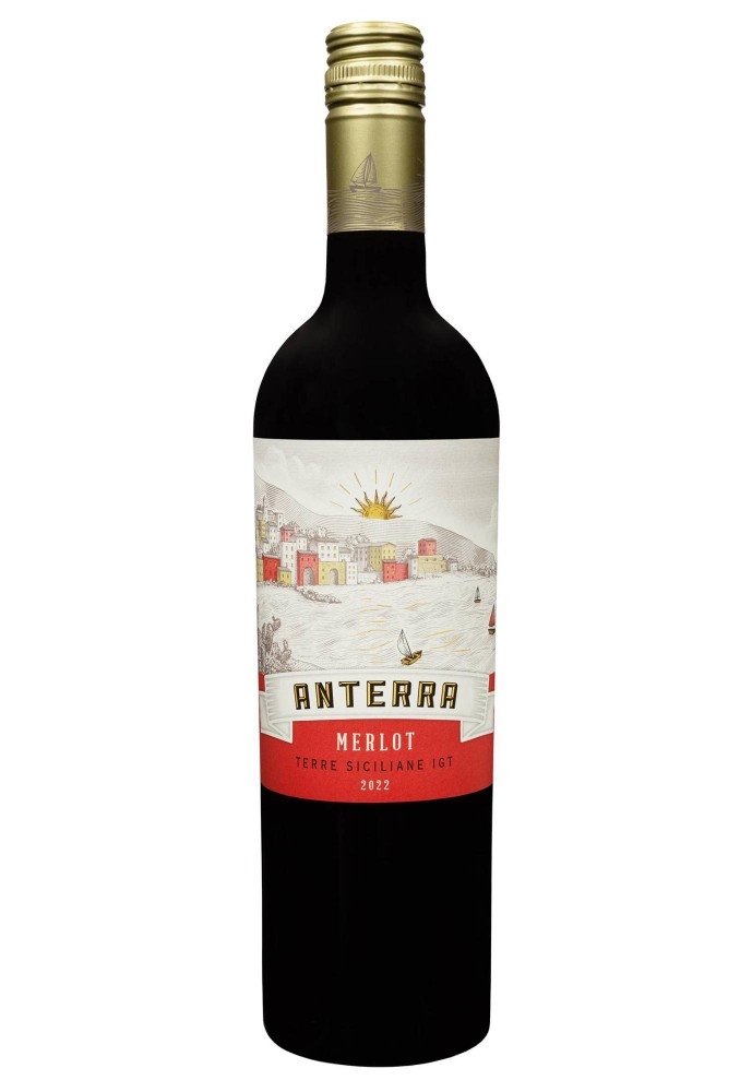 Вино Anterra Merlot Terre Siciliane IGT сухе червоне 0.75/12 Італія