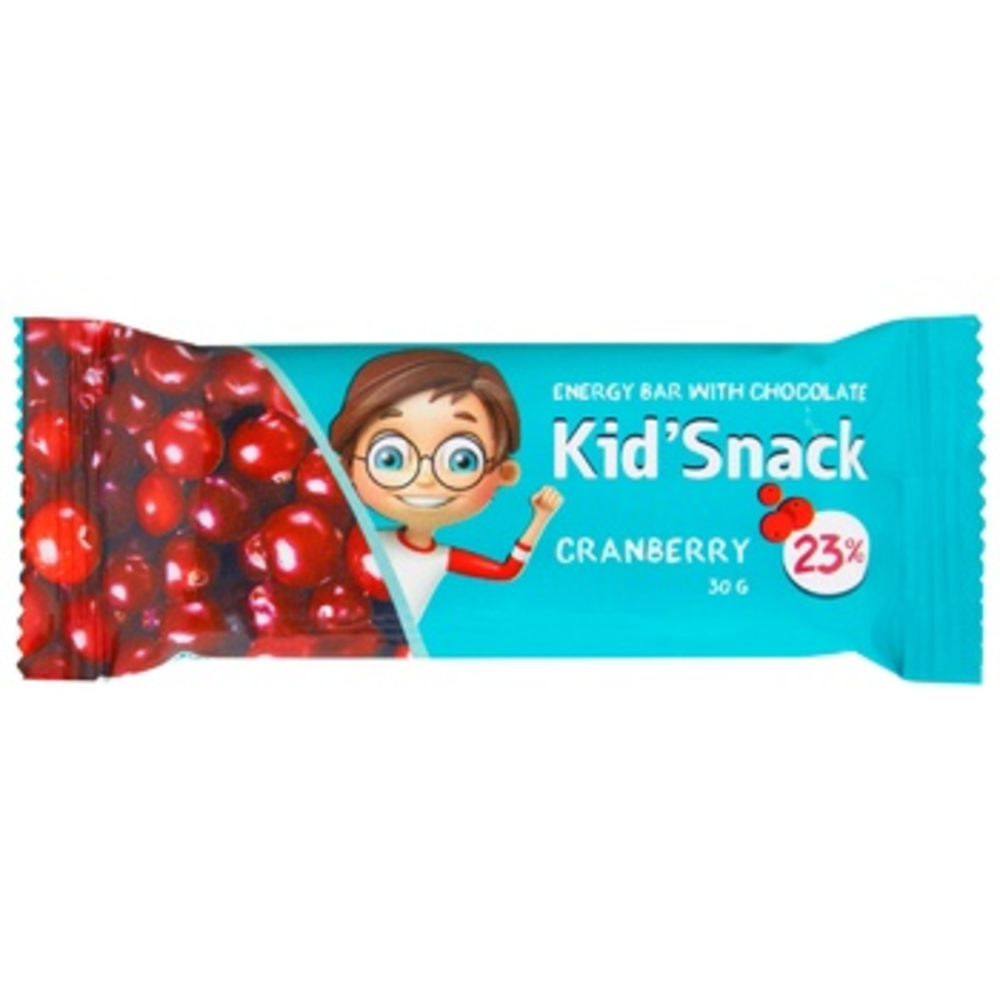 Енергетичний батончик "Kid Snack" журавлина 30г. Шаудье