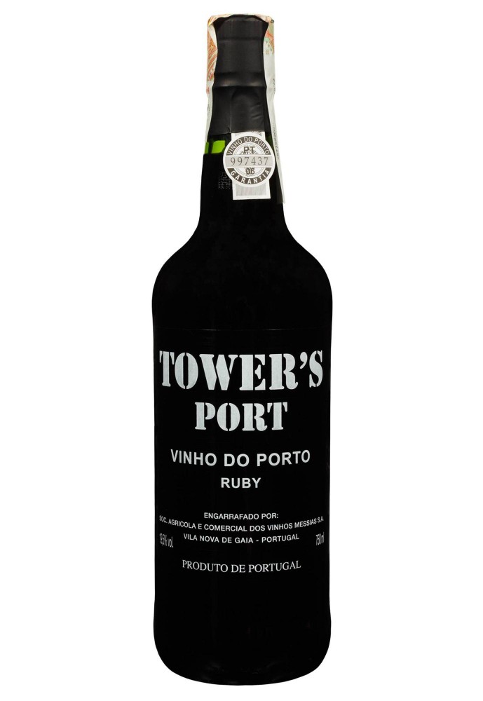 Вино Tower's Port Vinho do Porto Ruby портвейн кріплений 0.75/6 Португалія
