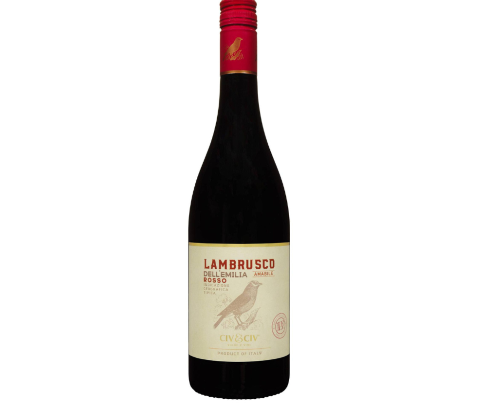 Вино напівігристе Civ&Civ Lambrusco dell'emilia Rosso Amabile напівсолодке червоне 0.75/6 Італія