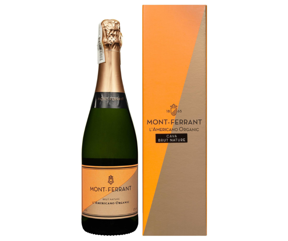 Вино ігристе Cava Mont-Ferrant L'Americano Organic Brut Nature сухе біле 0.75/6 Іспанія
