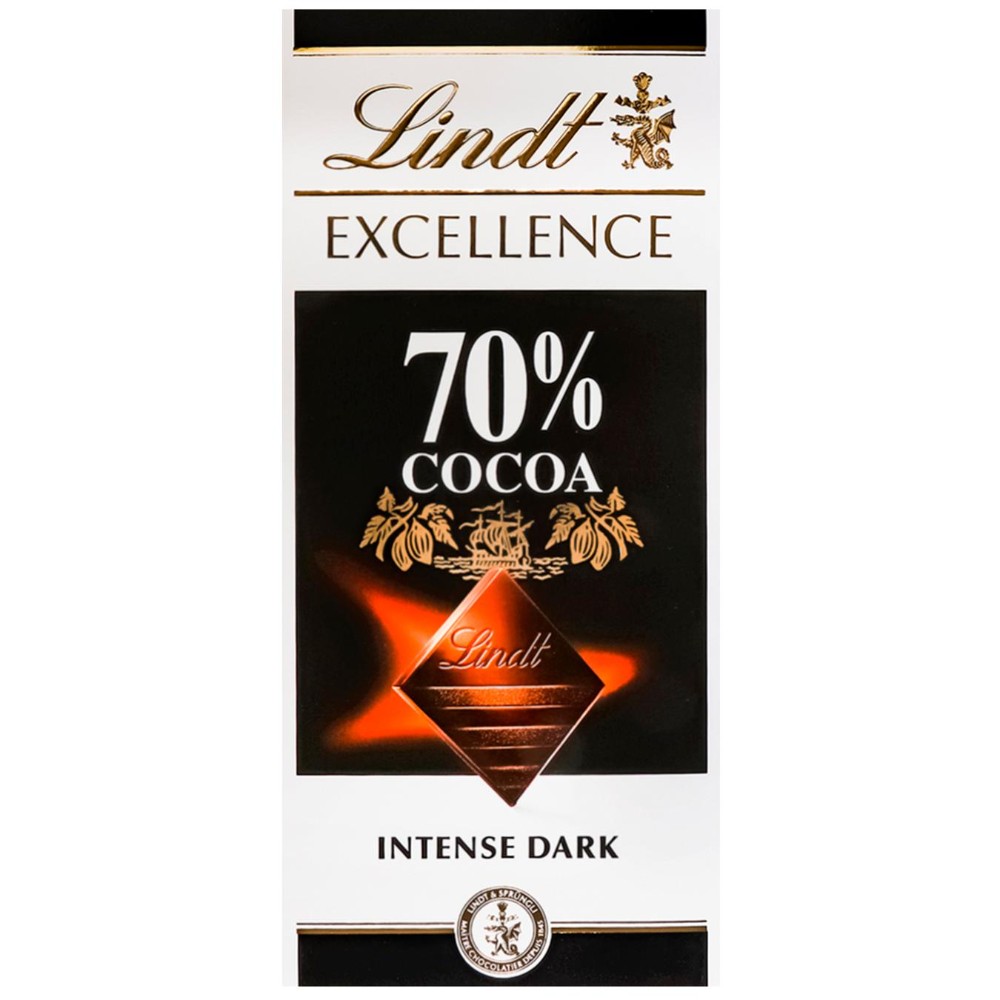 Шоколад Lindt Excellence чорний гіркий 70% какао