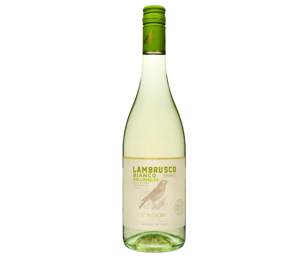 Вино напівігристе Civ&Civ Lambrusco dell'emilia Bianco Amabile напівсолодке біле 0.75/6 Італія