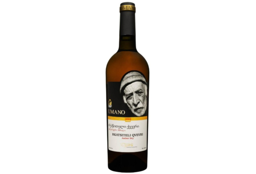 Вино "Rkatsiteli Qvevri"White Dry 6М кольору бурштин сухе 0.75/6 Грузія "Umano" ТМ