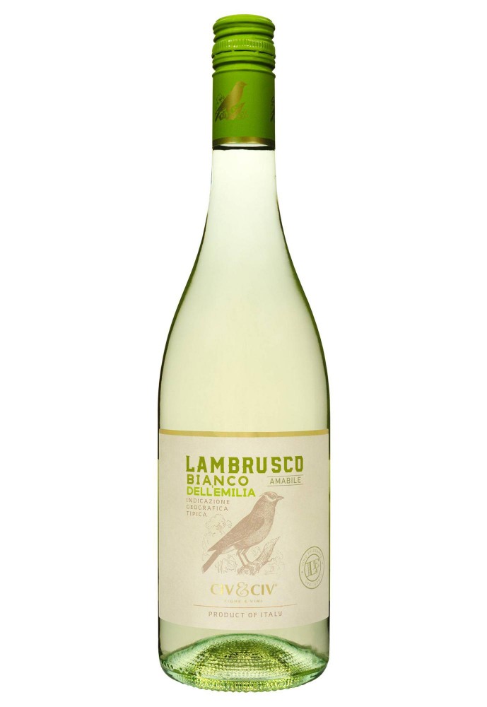 Вино напівігристе Civ&Civ Lambrusco dell'emilia Bianco Amabile напівсолодке біле 0.75/6 Італія