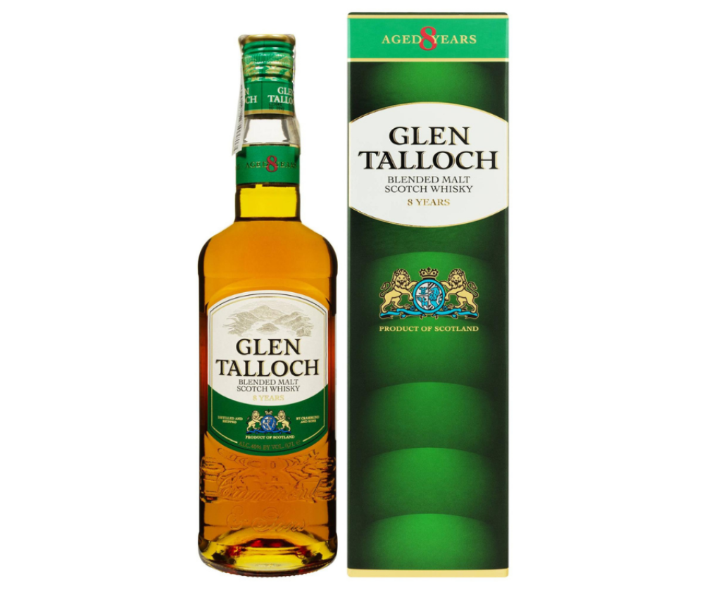 Віскі "Glen Talloch" Pure mold 8 Y.O. blended malt scotch 40% 0.7 в упаковці