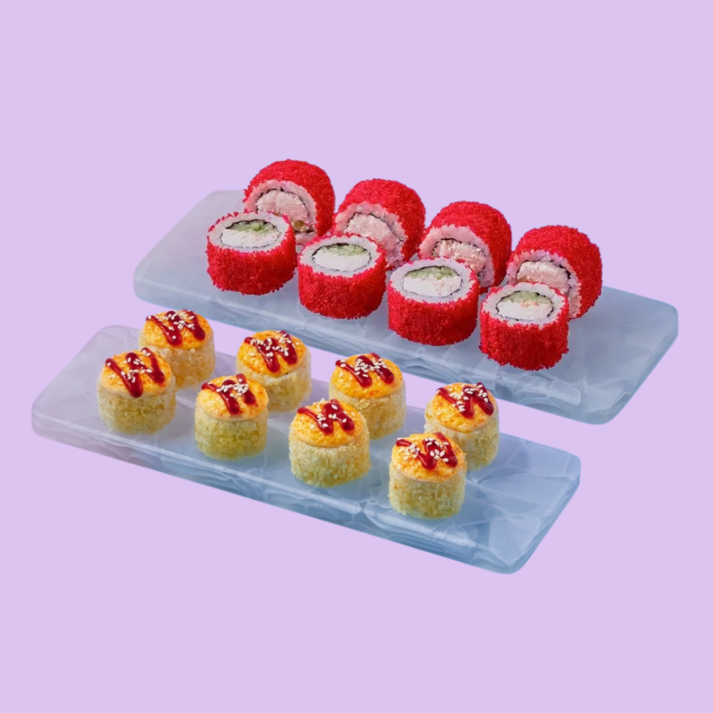 Кранч з крабом + Запечений з курочкою