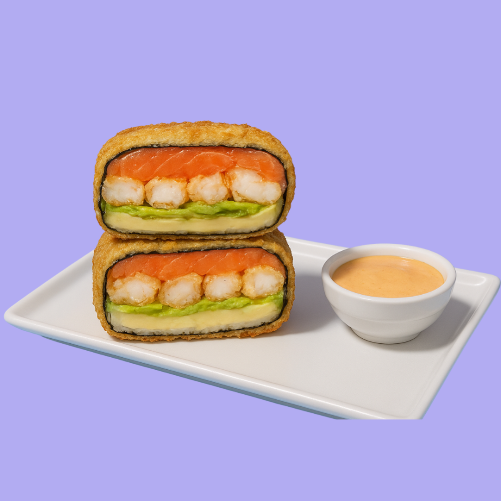 PREMIUM БЕЗ РИСУ Суші Бургер Лосось Креветка Темпура 