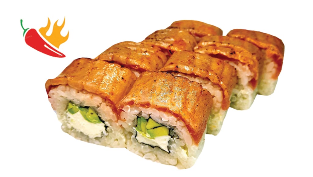 Рол з обсмаженим тунцем під спайсі соусом