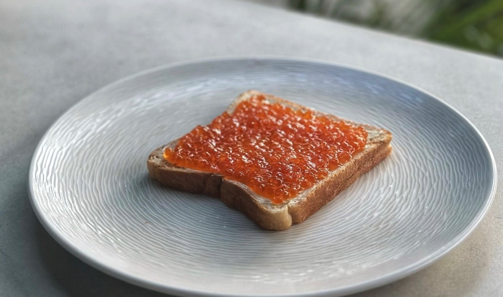 Buterbrod with red caviar 