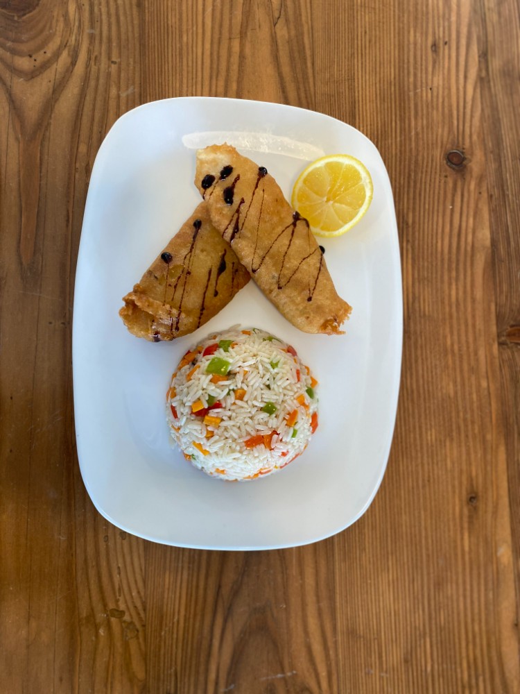 თევზის ფილე ბრინჯის გარნირით - Fish fillet with rice garnish