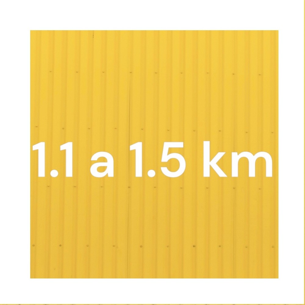 1.1 a 1.5 km