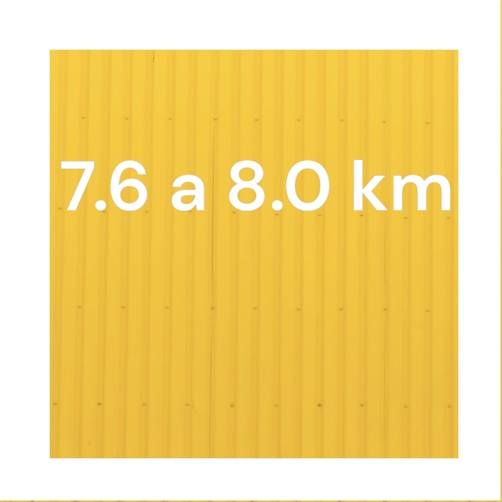 7.6 a 8.0 km