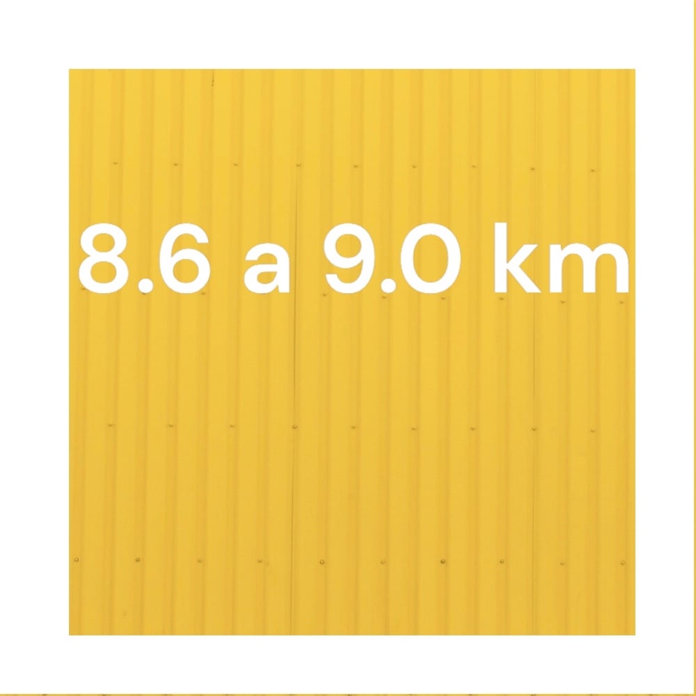 8.6 a 9.0 km