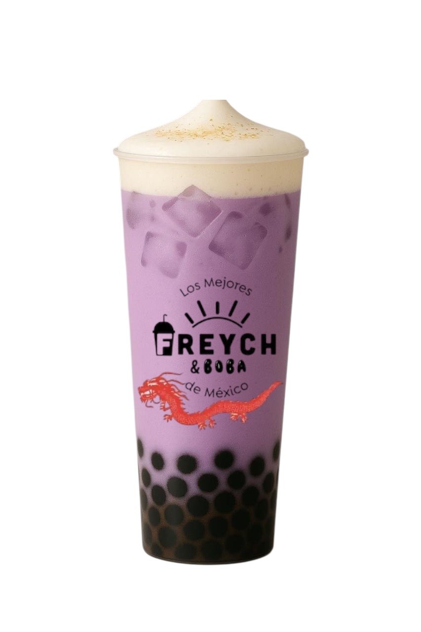 Boba Taro latte cheese foam