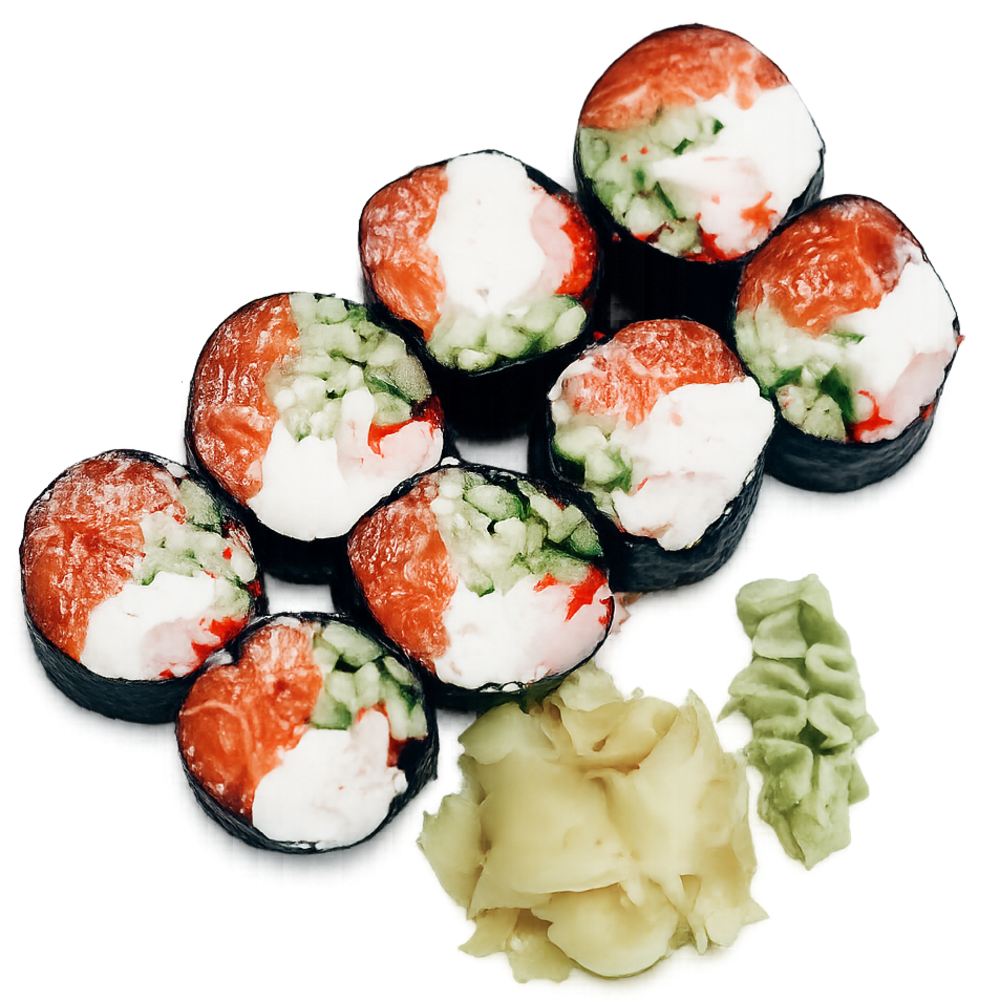 З лососем та креветкою (рол без рису)