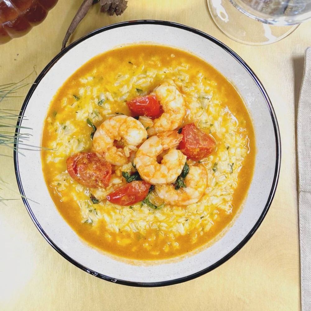 Ризото з королівськими креветками та біском, 350 г.