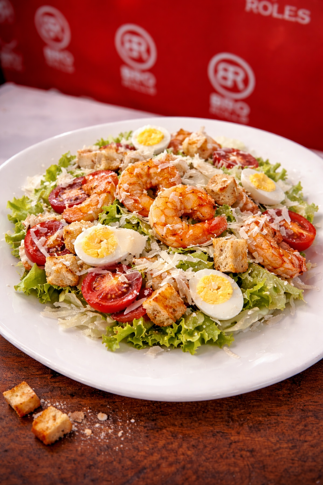 салат Цезарь с Креветками