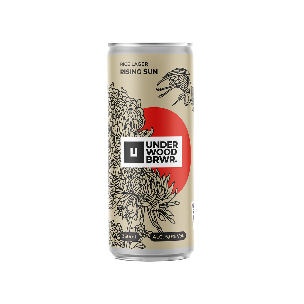 Пиво Underwood Rising Sun Lager, ABV 5%, 0.33 л