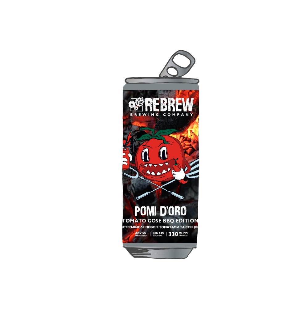 Пиво Rebrew Pomi D'Oro Tomato BBQ Edition Sour, ABV 5%, 0.33 л