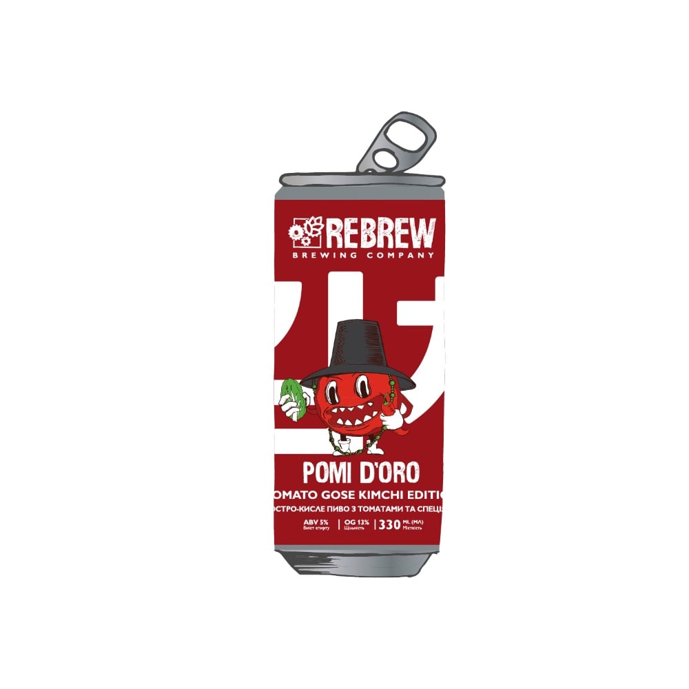 Пиво Rebrew Pomi D'Oro Tomato Kimchi Edition Sour, ABV 5%, 0.33 л