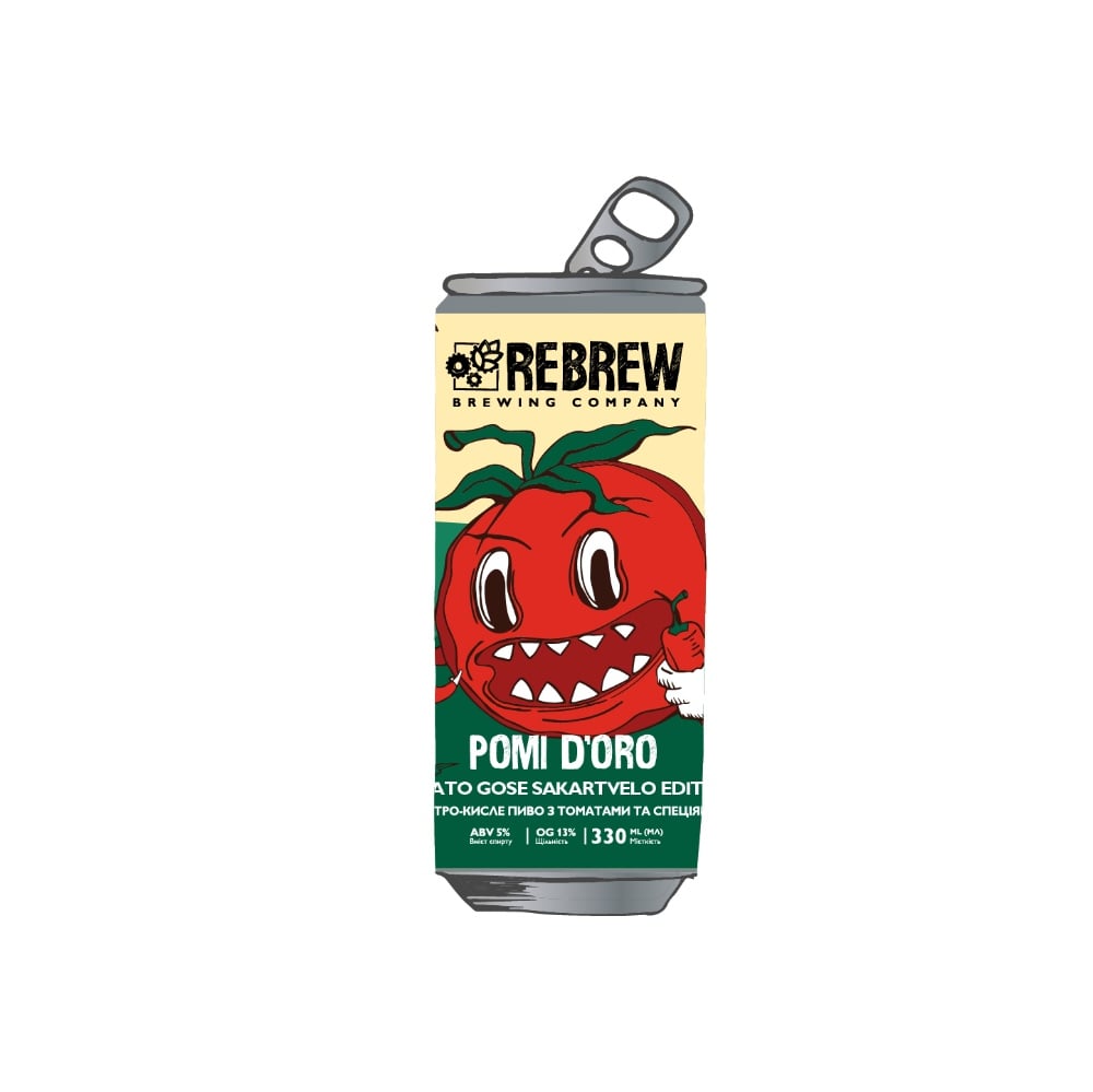 Пиво Rebrew Pomi D'Oro Sakartvelo Edition Tomato Gose, ABV 6%, 0.33 л