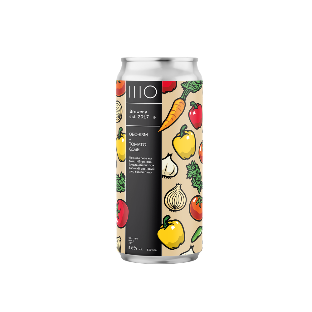 Пиво IIIO Овочізм Tоmato Gose, ABV 5.5%, 0.33 л