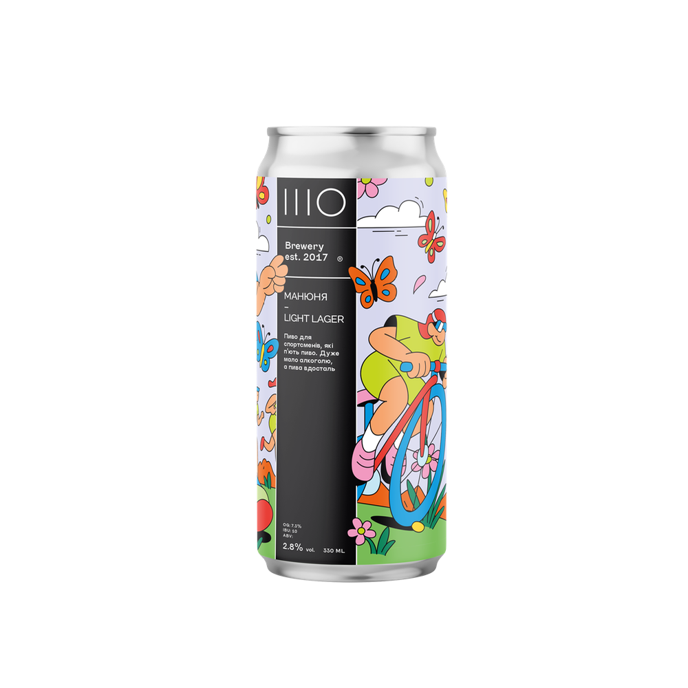 Пиво IIIO Манюня Lager, ABV 2.8%, 0.33 л
