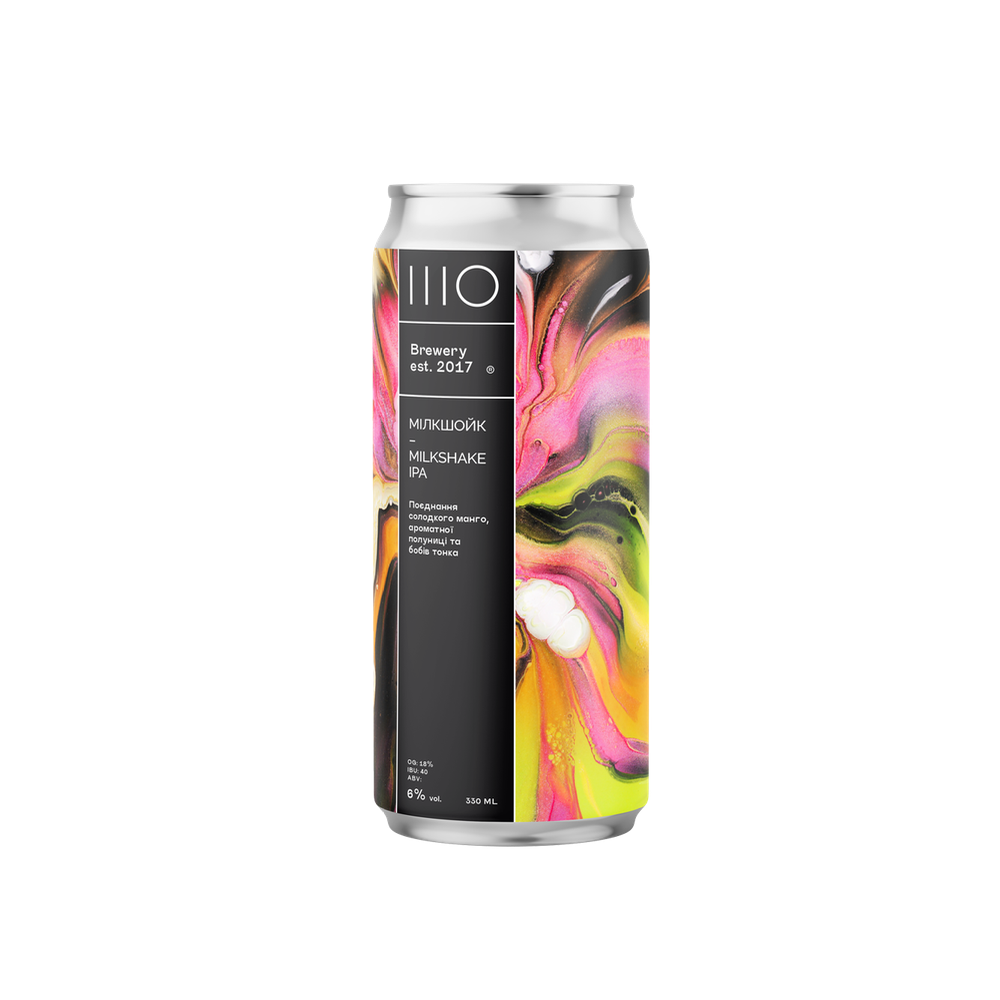 Пиво IIIO Мілкшойк MIPA, ABV 6%, 0.33 л