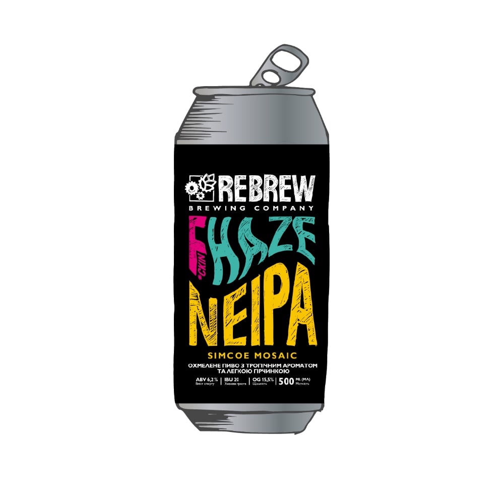 Пиво Rebrew F*Haze Simcoe Mosaic NEIPA, ABV 6.2%, 0.5 л