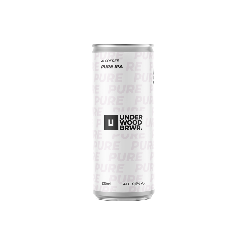 Пиво Underwood Pure IPA Alcofree, ABV 0.5%, 0.33 л