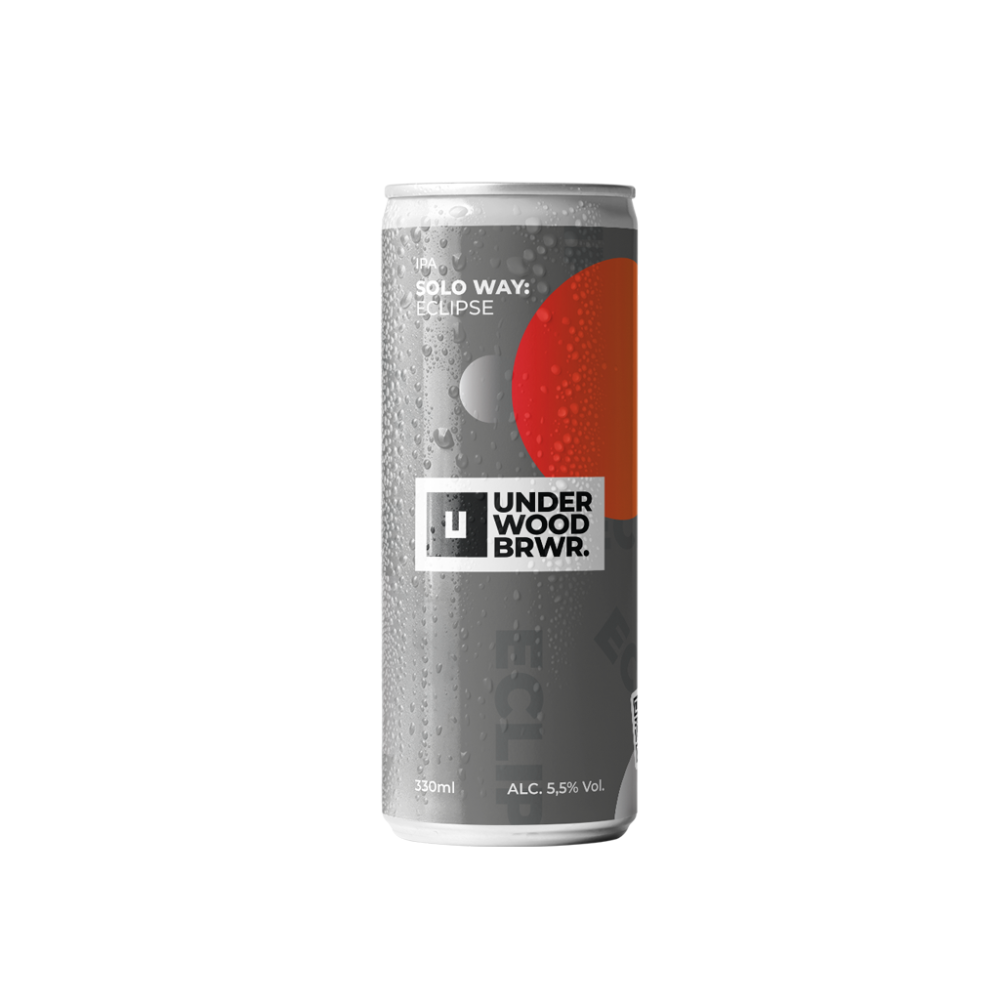Пиво Underwood Solo Way: Eclipse IPA, ABV 5.5%, 0.33 л
