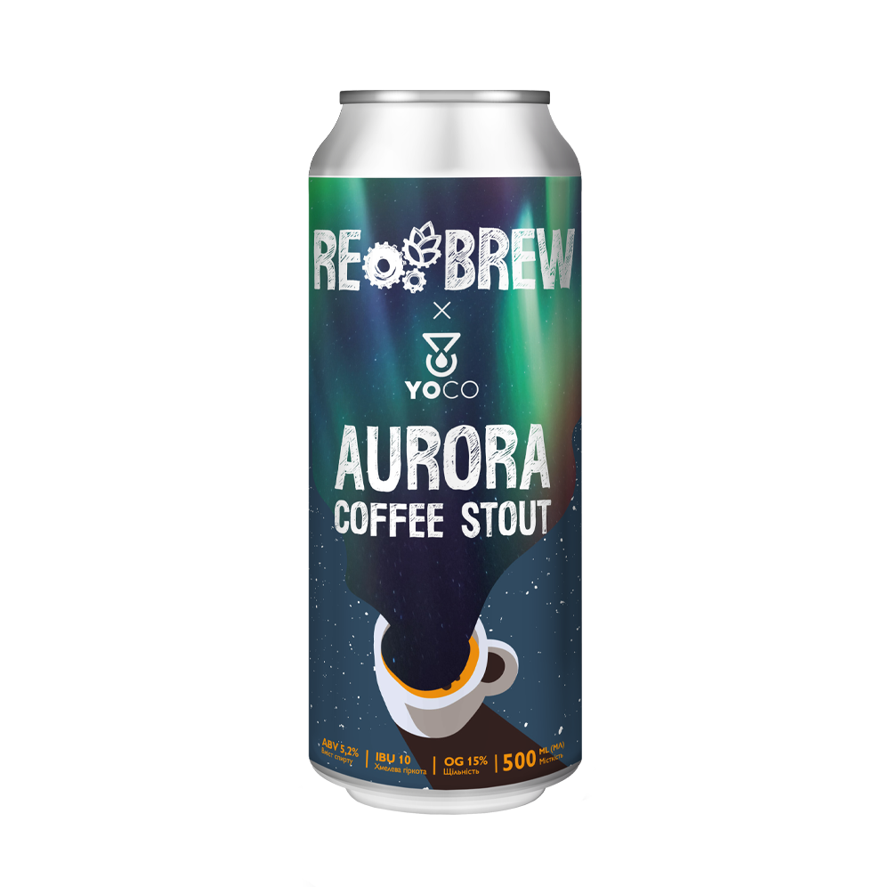 Пиво Rebrew Aurora Coffee Stout, ABV 5.2%, 0.5 л