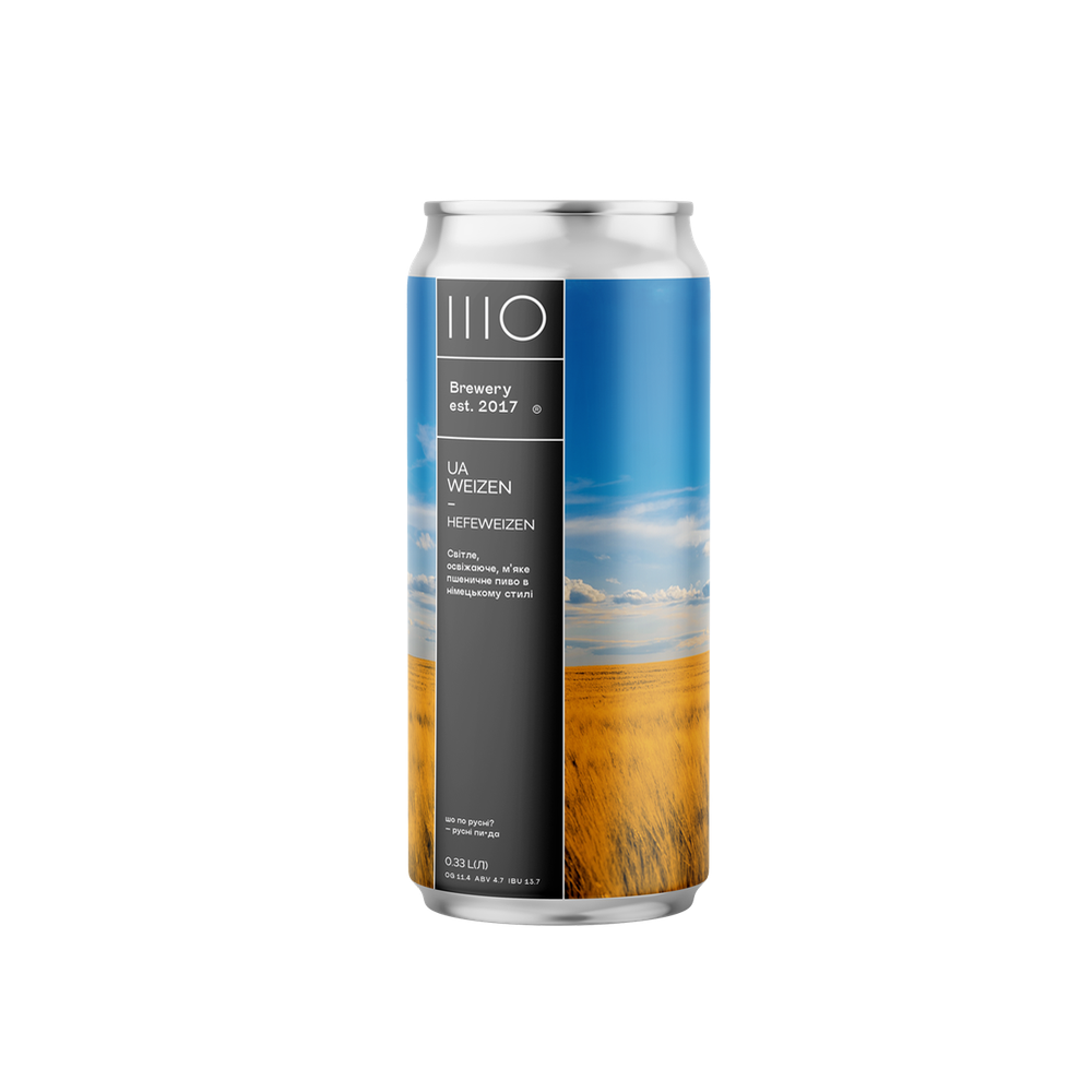 Пиво ШО UA Weizen Hefeweizen, ABV 4.7%, 0.33 л