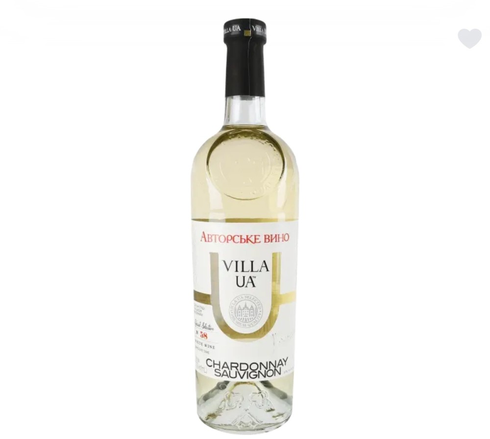 Вино Chardonnay Sauvignon біле сухе Villa UA