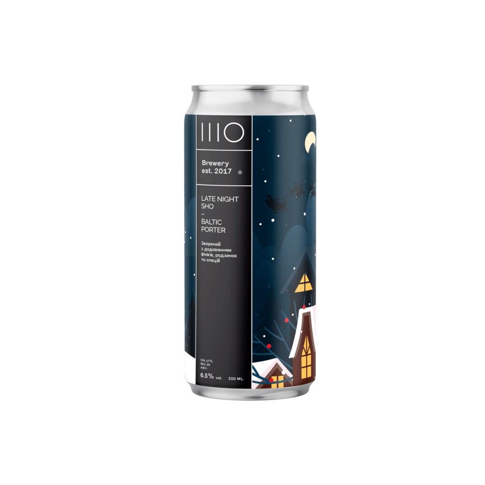 Пиво ШО Late night SHO baltic porter темне нефільтр.непаст. 0,33л