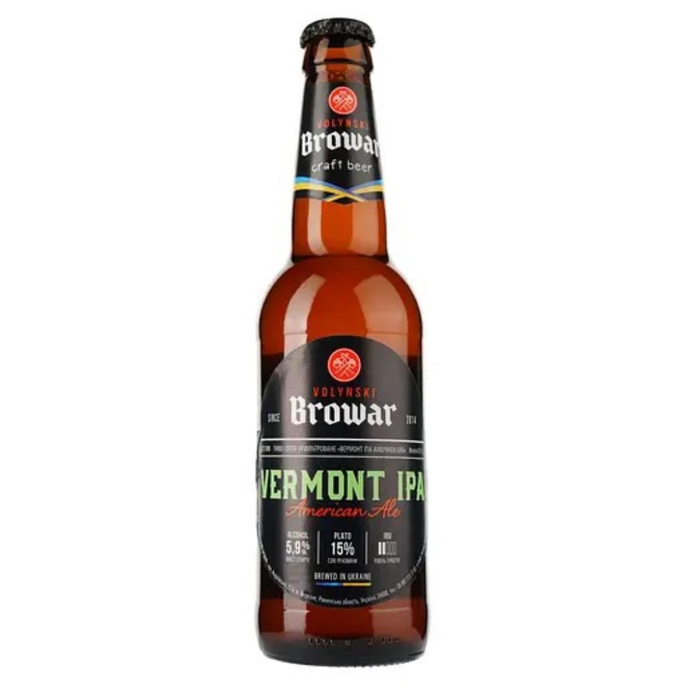 Пиво світле "Волинський Бровар "Vermont IPA" нефільтр. 0,35л